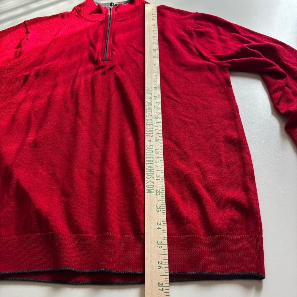Hart Schaffner Marx Quarter-Zip Sweater red Medium 100% merino wool - Picture 11 of 11